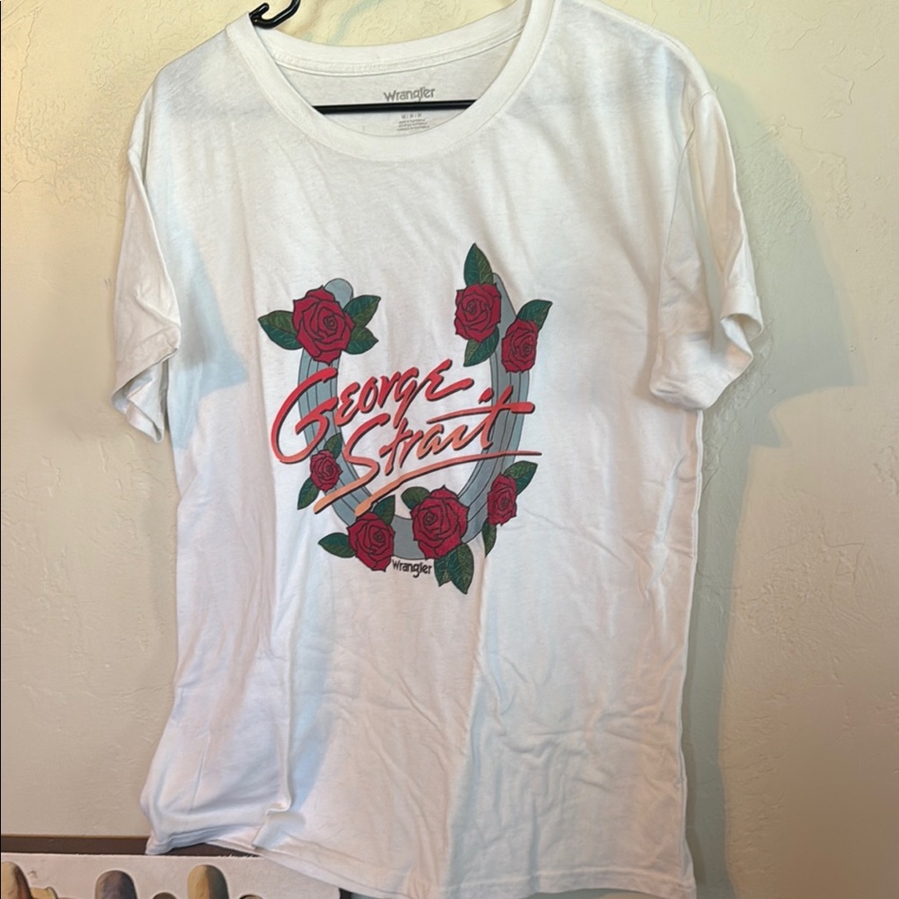Wrangler George Strait Red and White Short Sleeve Tee